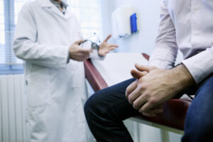 man at urology consultation